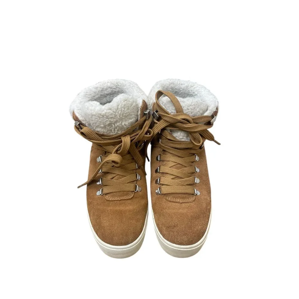 Marc‎ Fisher Cozy Sherpa-Lined Suede High-Top Sneakers Winter Hiking Style Boots